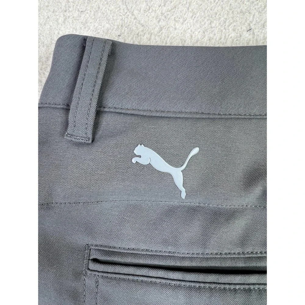 Puma Pants Mens 32x32 Gray Golf Khakis Zip Pocket Twill Straight 577975-06
